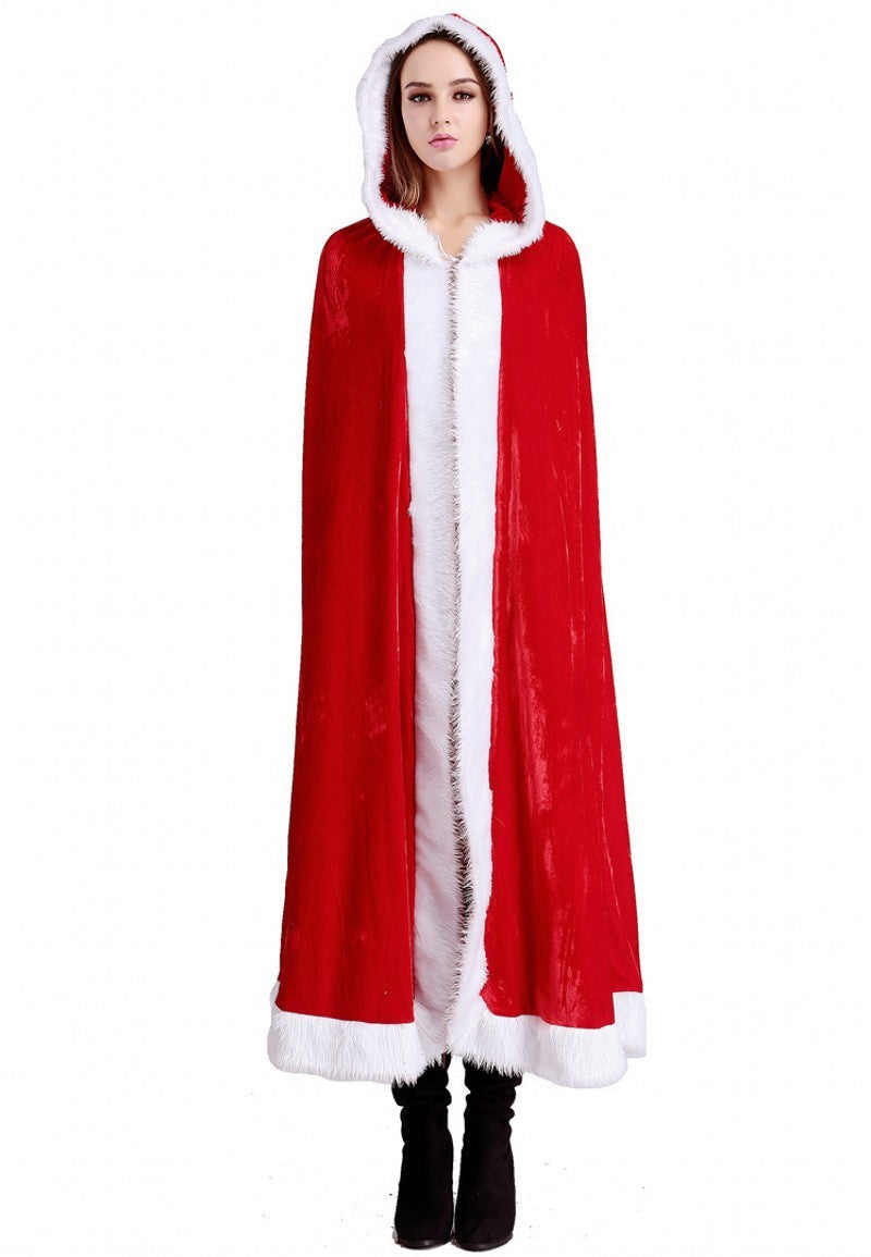 HKM-103315 Elegant Red Cape Cloak for Christmas Celebrations and Festive Events