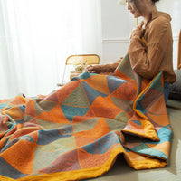 HKM-103507 Pure Cotton Multi-Functional Three-Layer Yarn Summer Quilt and Pillowcase Set - Available in Multiple Sizes