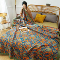 HKM-103507 Pure Cotton Multi-Functional Three-Layer Yarn Summer Quilt and Pillowcase Set - Available in Multiple Sizes