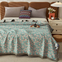 HKM-103507 Pure Cotton Multi-Functional Three-Layer Yarn Summer Quilt and Pillowcase Set - Available in Multiple Sizes