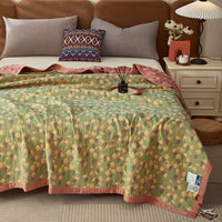 HKM-103507 Pure Cotton Multi-Functional Three-Layer Yarn Summer Quilt and Pillowcase Set - Available in Multiple Sizes