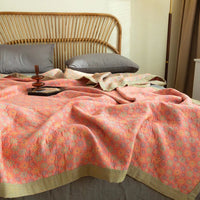 HKM-103507 Pure Cotton Multi-Functional Three-Layer Yarn Summer Quilt and Pillowcase Set - Available in Multiple Sizes