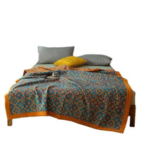 HKM-103507 Pure Cotton Multi-Functional Three-Layer Yarn Summer Quilt and Pillowcase Set - Available in Multiple Sizes