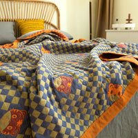 HKM-103507 Pure Cotton Multi-Functional Three-Layer Yarn Summer Quilt and Pillowcase Set - Available in Multiple Sizes