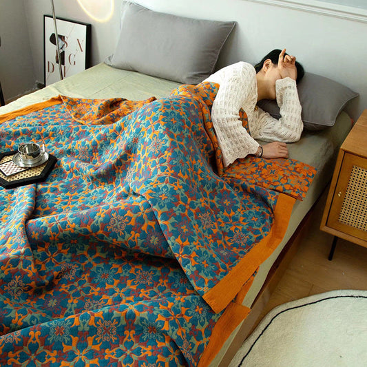 KTX-103507 Pure Cotton Multi-Functional Three-Layer Yarn Summer Quilt and Pillowcase Set - Available in Multiple Sizes