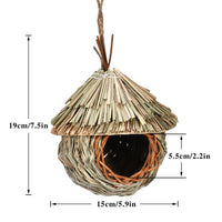 HKM-103635 Natural Grass Hanging Bird Nest - Ideal for Birds, 15x19 cm