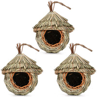 HKM-103635 Natural Grass Hanging Bird Nest - Ideal for Birds, 15x19 cm