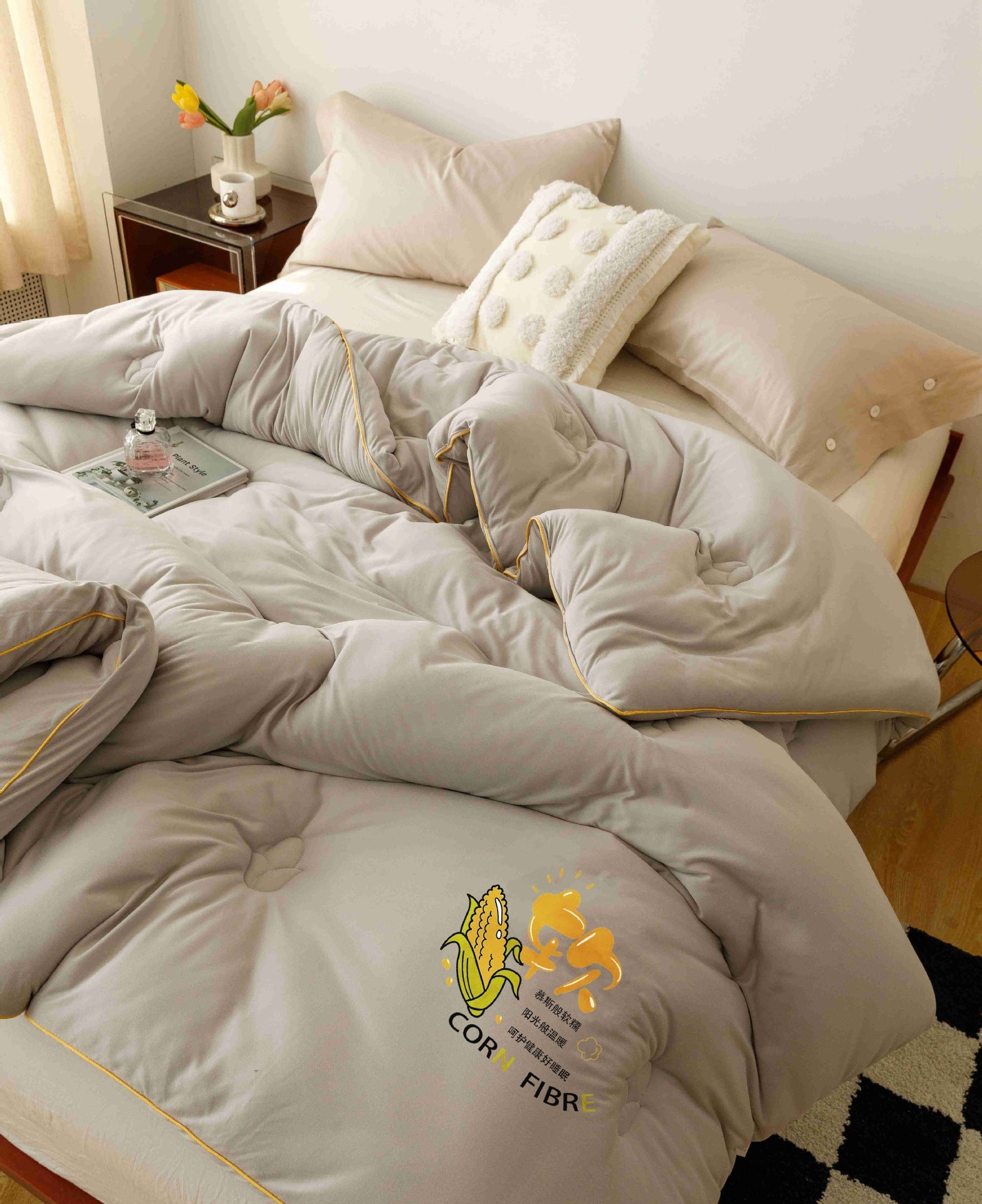 HKM-103699 Corn Fiber Thickened Quilt for All Seasons - Warm and Soft, Multiple Sizes Available