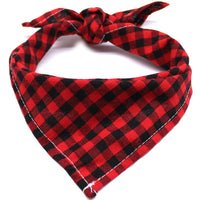 HKM-103699 Cotton Triangle Scarf for Pets in Various Plaid Patterns and Colors