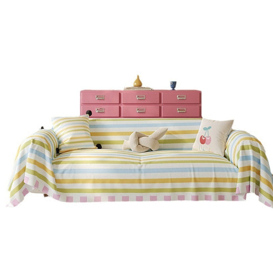 HKM-103699 Korean Style Minimalist Full-Cover Sofa Towel Dustproof Cover in Stripes and Various Colors and Sizes