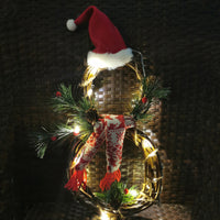 HKM-103827 Classic Pine Needle Garland Pendant with Lights in Red and Gray