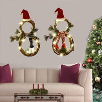 HKM-103827 Classic Pine Needle Garland Pendant with Lights in Red and Gray