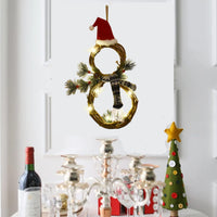 HKM-103827 Classic Pine Needle Garland Pendant with Lights in Red and Gray