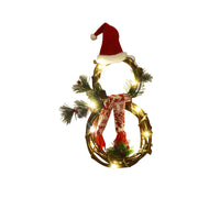 HKM-103827 Classic Pine Needle Garland Pendant with Lights in Red and Gray
