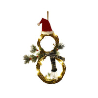 HKM-103827 Classic Pine Needle Garland Pendant with Lights in Red and Gray