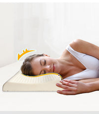 HKM-103827 Ultra-Thin Natural Latex Wavy Pillow for Cervical Spine Support, Dark Gray