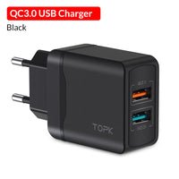 HKM-103891 Dual USB Quick Charge 3.0 18W Travel Charger for Mobile Phones and Tablets