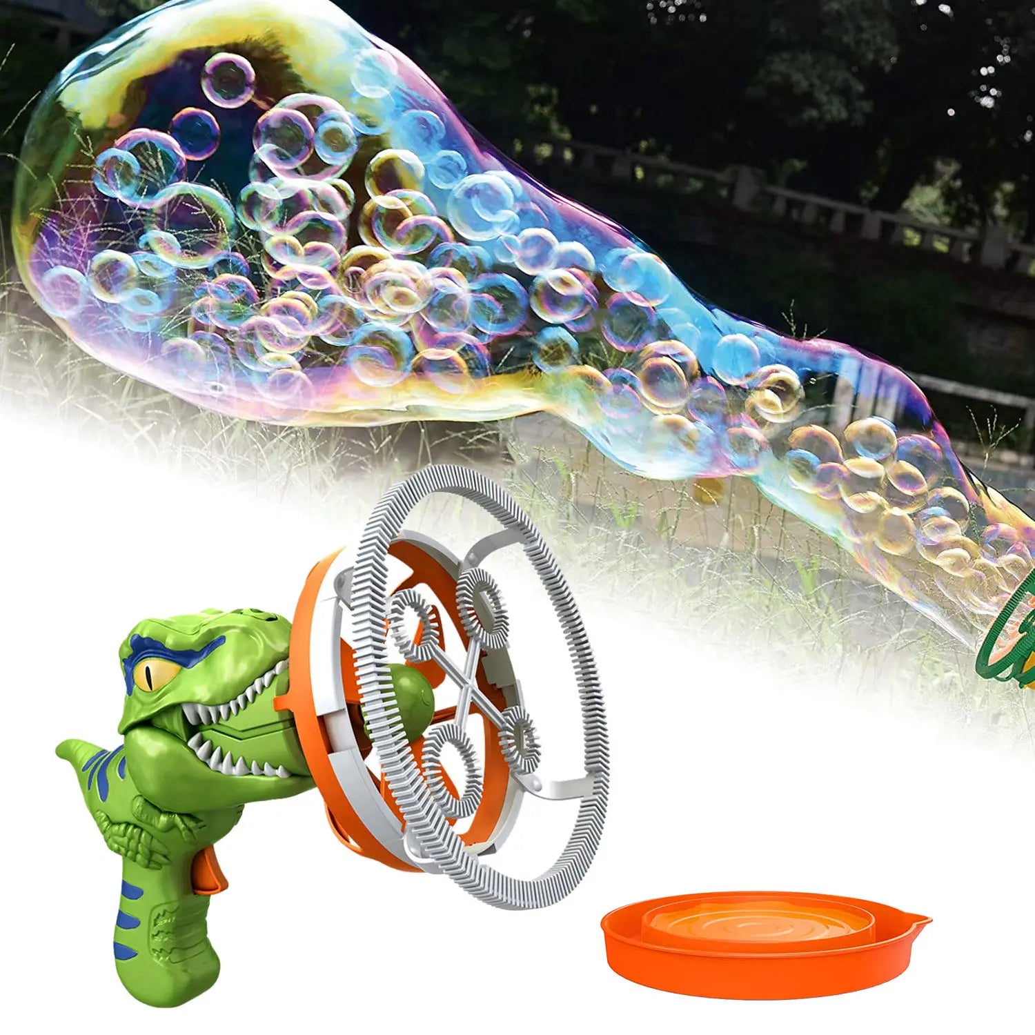 HKM-103955 Dinosaur Bubble Maker Toy - Big Bubble Blowing Machine for Outdoor Fun