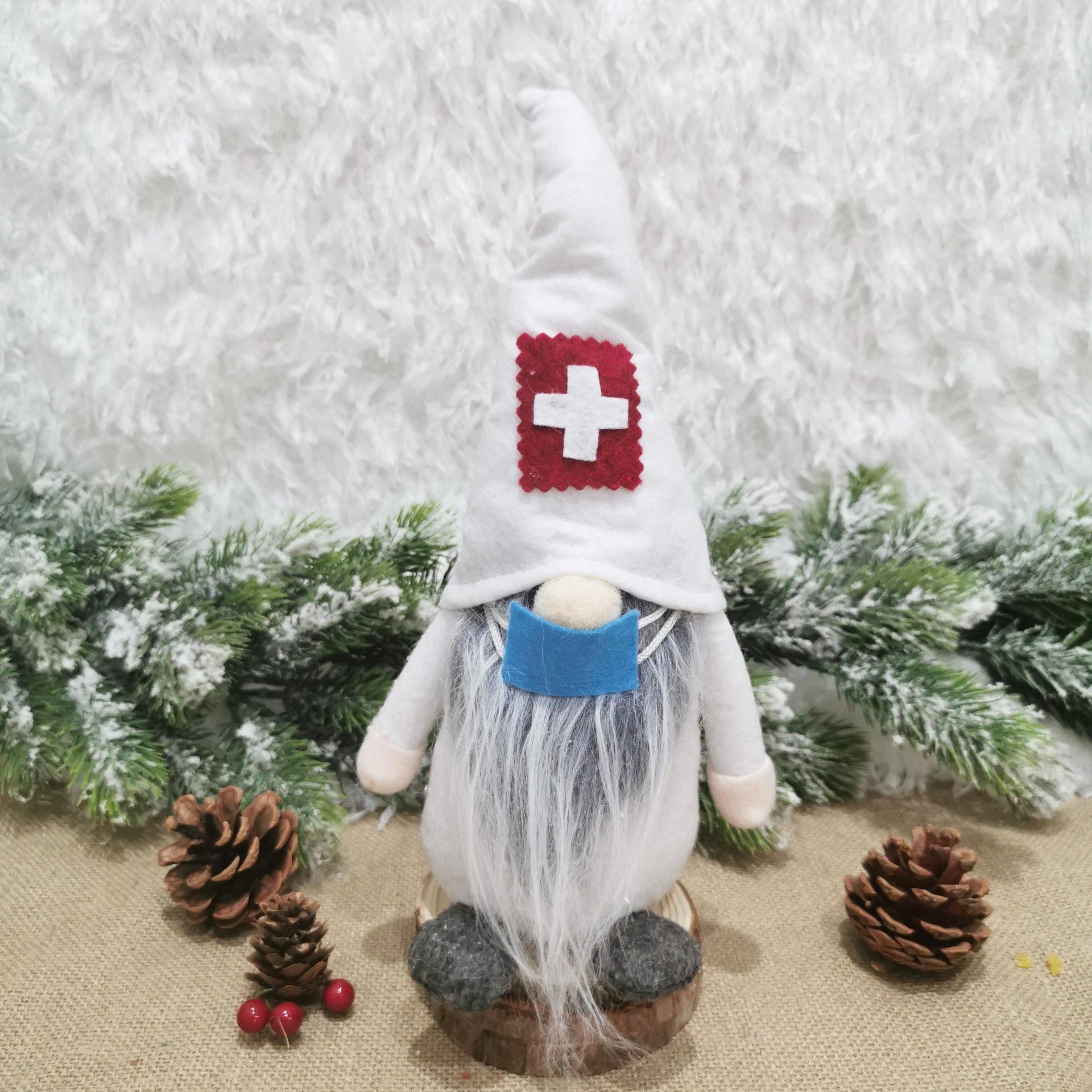 HKM-104467 Nordic Faceless Doll Santa Claus Ornaments for Christmas Window and Home Decoration