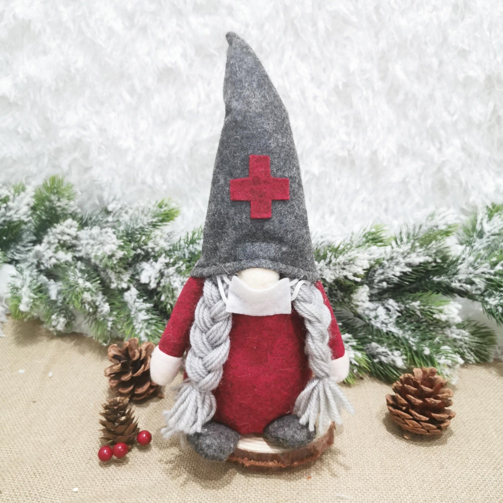 HKM-104467 Nordic Faceless Doll Santa Claus Ornaments for Christmas Window and Home Decoration