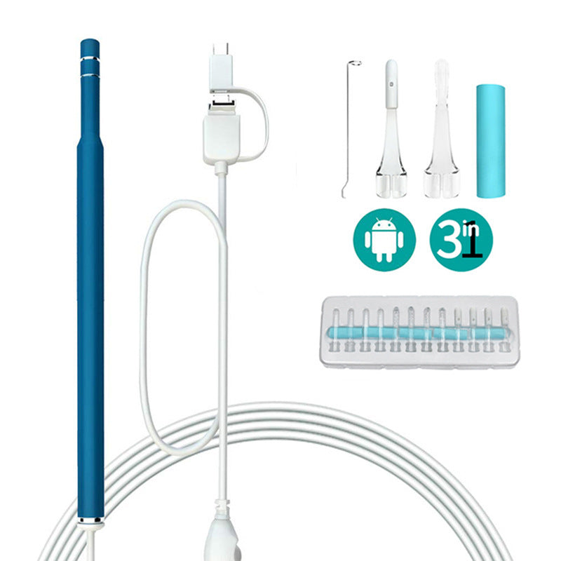 HKM-104531 5.5mm Three-in-One Ear Endoscope with LED Lighting and 1m Waterproof Design
