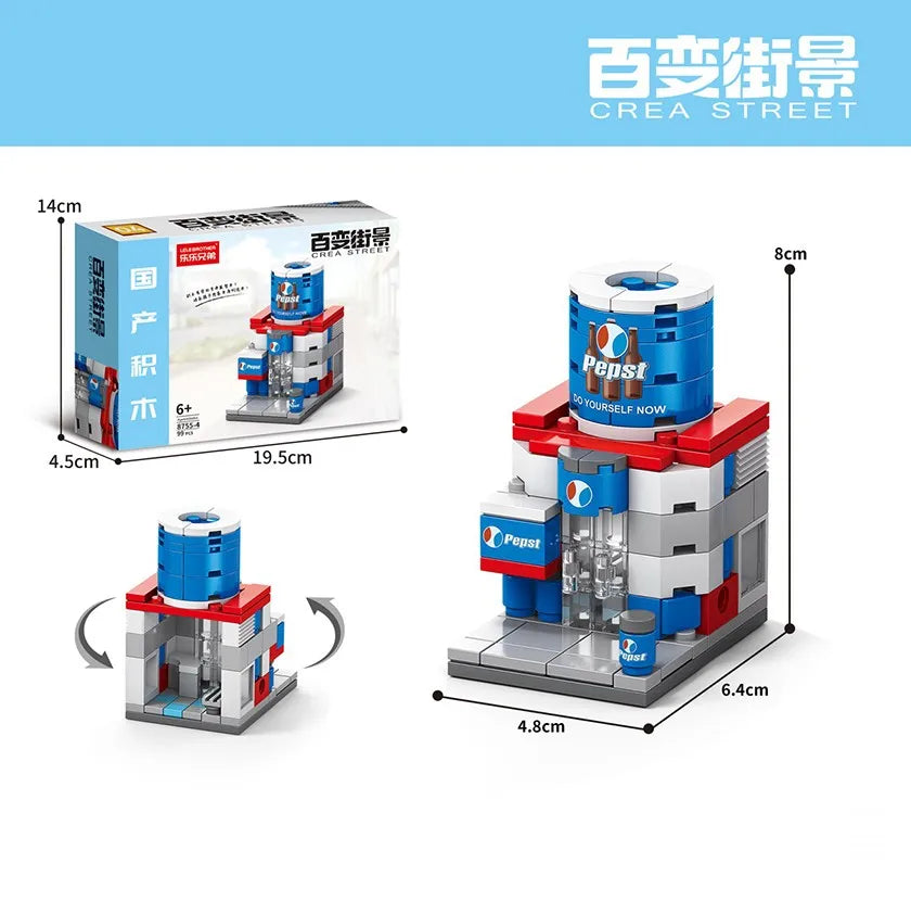 8-in-1 Mini City Building Blocks Set for Kids Ages 2 to 14 - 40 Pieces of DIY Modern Plastic Construction Toys