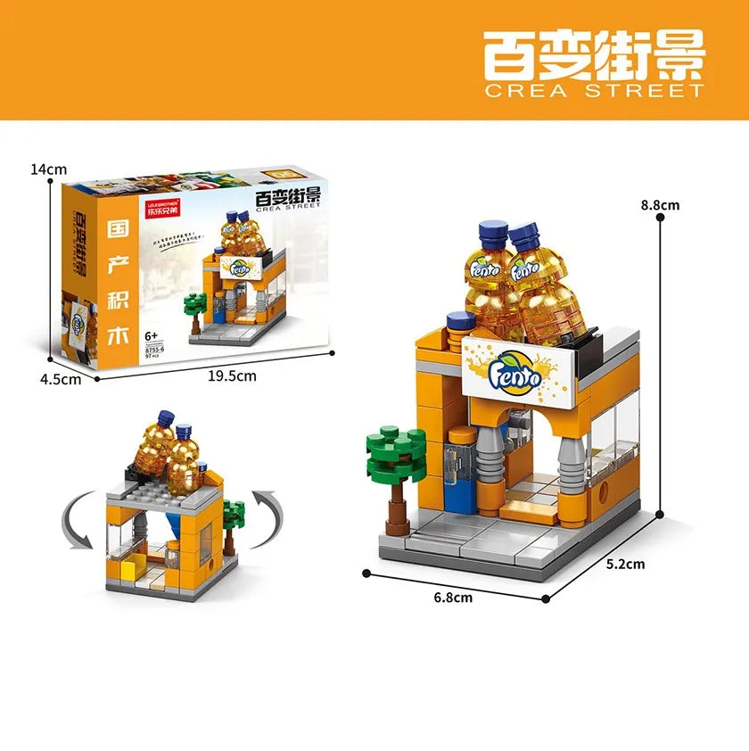 8-in-1 Mini City Building Blocks Set for Kids Ages 2 to 14 - 40 Pieces of DIY Modern Plastic Construction Toys