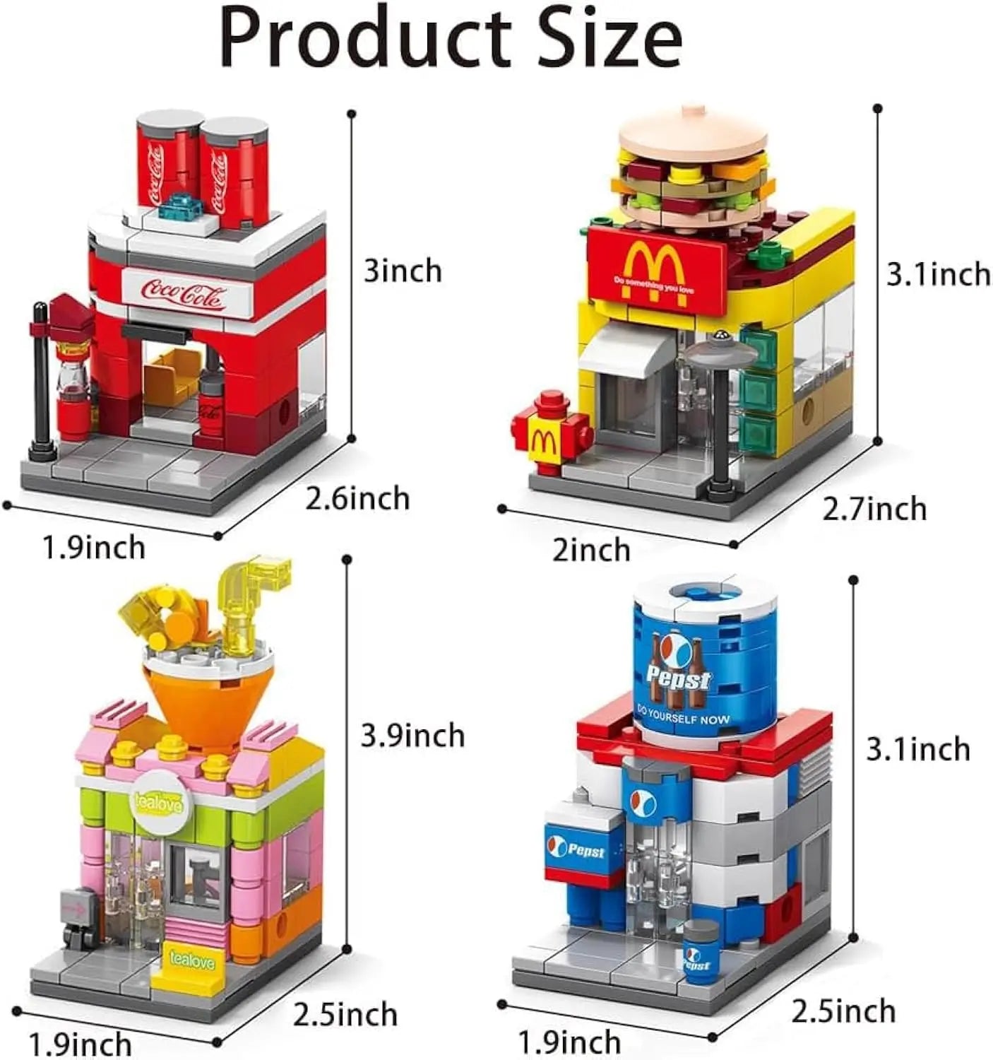 8-in-1 Mini City Building Blocks Set for Kids Ages 2 to 14 - 40 Pieces of DIY Modern Plastic Construction Toys