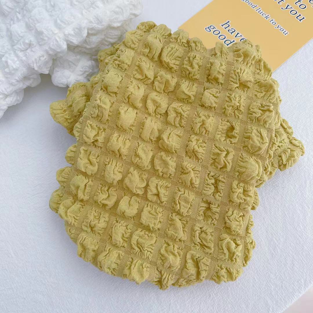 HKM-104659 Cozy Puffy Sweater for Pets in White and Mustard Yellow