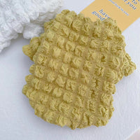 HKM-104659 Cozy Puffy Sweater for Pets in White and Mustard Yellow