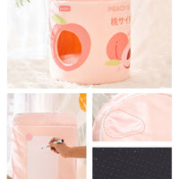 HKM-104659 Cozy Removable Washable Cat Nest - Fruit Soda Design in Peach or Grape