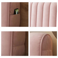 HKM-104659 Soft Cover Curved Head Protection Dust-Proof Bed Back Cover in Matcha Green, Cornmeal, Premium Grey, Champagne, and Haze Blue