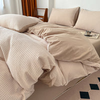 HKM-104851 Cotton White Quilt Cover Set - Modern Three-Piece Bedding for 0.9m and 1.2m Beds