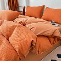 HKM-104851 Cotton White Quilt Cover Set - Modern Three-Piece Bedding for 0.9m and 1.2m Beds