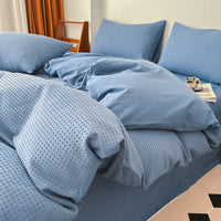 HKM-104851 Cotton White Quilt Cover Set - Modern Three-Piece Bedding for 0.9m and 1.2m Beds