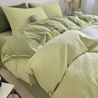 HKM-104851 Cotton White Quilt Cover Set - Modern Three-Piece Bedding for 0.9m and 1.2m Beds