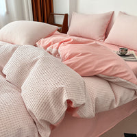 HKM-104851 Cotton White Quilt Cover Set - Modern Three-Piece Bedding for 0.9m and 1.2m Beds