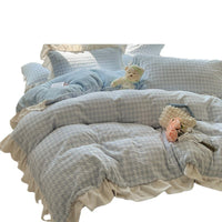 HKM-104851 Cotton White Quilt Cover Set - Modern Three-Piece Bedding for 0.9m and 1.2m Beds