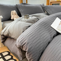 HKM-104851 Cotton White Quilt Cover Set - Modern Three-Piece Bedding for 0.9m and 1.2m Beds
