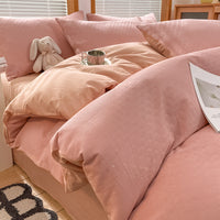 HKM-104851 Cotton White Quilt Cover Set - Modern Three-Piece Bedding for 0.9m and 1.2m Beds