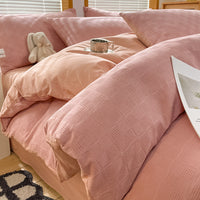 HKM-104851 Cotton White Quilt Cover Set - Modern Three-Piece Bedding for 0.9m and 1.2m Beds
