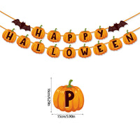 HKM-104979 Halloween Pumpkin Triangle Banner Flag for Festive Party Decorations