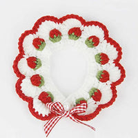 HKM-105043 Cute Strawberry Pattern Cat Collar with Breakaway Buckle and Bow Tie for Kittens and Small Dogs