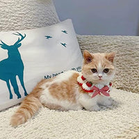 HKM-105043 Cute Strawberry Pattern Cat Collar with Breakaway Buckle and Bow Tie for Kittens and Small Dogs