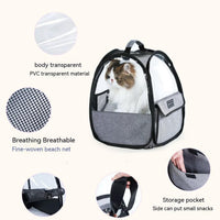 HKM-105043 Foldable Portable Cat Bag - Lightweight Transparent Design for Outings