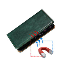 HKM-105107 Premium Leather Magnetic Flip Phone Case with Card Slots for Samsung Models