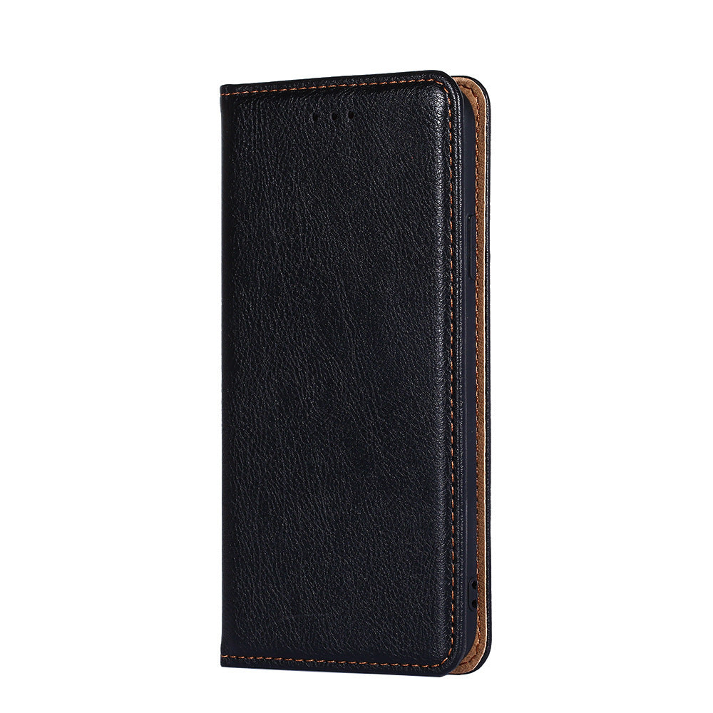 HKM-105107 Premium Leather Magnetic Flip Phone Case with Card Slots for Samsung Models