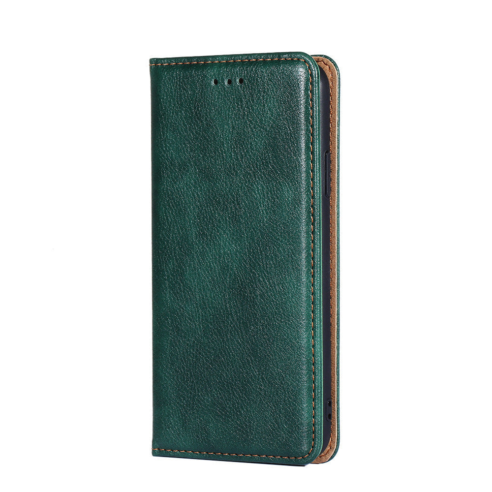 HKM-105107 Premium Leather Magnetic Flip Phone Case with Card Slots for Samsung Models