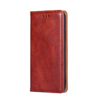 HKM-105107 Premium Leather Magnetic Flip Phone Case with Card Slots for Samsung Models