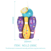 HKM-105107 Soft PU Bowling Ball Play Set with Skittles Pins for Outdoor Fun - Ages 3+